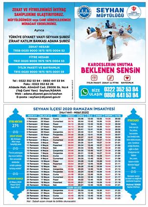 2020 yili ramazan imsakiyesi