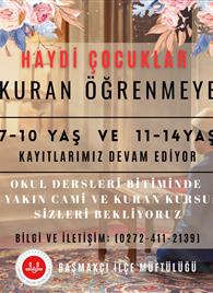 7-14 Yaş Grubu Kur&#39;an Kursu