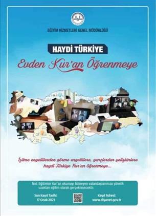 haydi turkiye evden kur an ogrenmeye