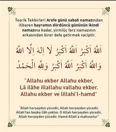 Tesrik Tekbirleri Basliyor