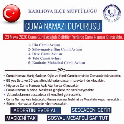Ilcemizde Cuma Namazi Kilinacak Camiler