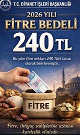 2026 Yılı Fitre Miktarı Belli Oldu