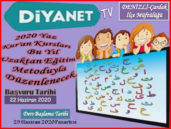 2020 Yaz Kur An Kurslari Diyanet Tv Den Uzaktan Egitim Ile Yapilacak