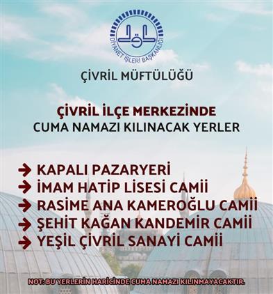 29 Mayis 2020 Cuma Gunu Civril De Cuma Namazi Kilinacak Yerler
