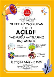 Suffe Kursumuz Açıldı