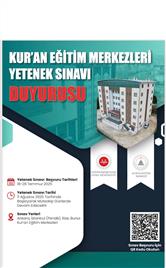 Kur&#39;an Eğitim Merkezleri Yetenek SınavıDuyurusu