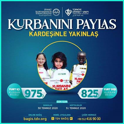 Diyanet Vakfi 2020 Yili Kurban Bagisi