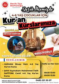 İlçe Merkezinde Aktif Olan Kur&#39;an Kurslarımıza Kayıtlar Devam Ediyor