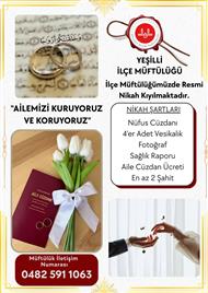 Evlenecek olan Çiftlerimizi Müftülüğümüze Bekleriz...