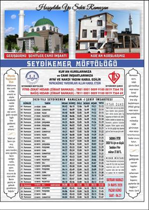 2020 yili ramazan imsakiyesi