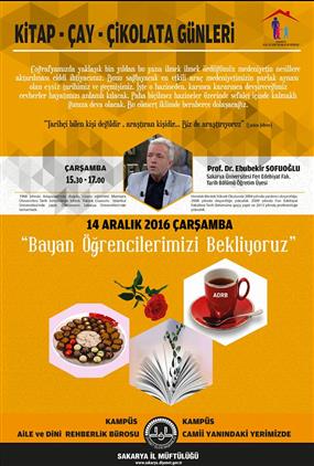 Prof Dr Ebubekir Sofuoglu Kampus Adrb Kitap Cay Cikolata Gunu Ndeydi