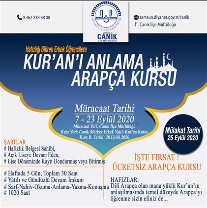 hafiz kiz ve erkeklere ucretsiz arapca kursu