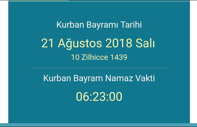 Siverek Ilcemiz Icin Kurban Bayram Namazi Vakti